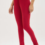 Red Color Classic Cotton Lycra Leggings – Soft, Stretchable & Everyday Comfort Wear