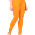 Orange Color Premium Ankle Length Leggings